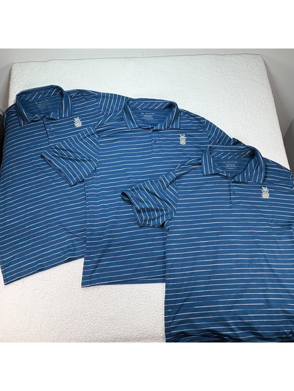 Under Armour The Playoff Polo Men's 2XL Golf Polo Shirts Lot of 3 Blue Stretch